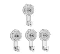 MALSSE Paquete de 4 ganchos para toallas de baño con ventosa fuerte, gancho giratorio, mejoras de pared para hogares y hoteles con ventosa