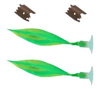 MALSSE Par de hamacas de hojas de acuario, almohadillas flexibles de silicona con ventosas de adherencia rápida para peces, decoración cómoda para peces