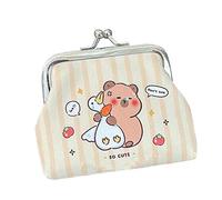 MALSSE Pequeña bolsa de almacenamiento de dibujos animados Capybara, monedero con cierre de beso, cartera de piel sintética, bolsa de cambio para niña, 2 (Reino Unido)