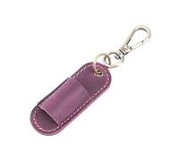 MALSSE Portalápices de piel sintética con clip para el cuello, protector de bolsillo, portátil, de piel sintética con llavero, protector de bolsillo para regalo, Purple