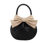 MALSSE Práctico bolso de noche con lazo superior para mujer, casual, trabajo, evento, moderno, bolso de mano, boda, fiesta, elegante, redondo, uso diario, Black, One Size