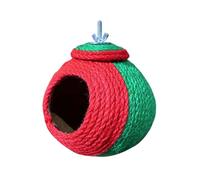 MALSSE Refugio de cría de periquitos transpirable, hecho a mano, concha de coco natural, nido de loros colgantes, casa con cuerda reforzada para colgar, nido de pájaros de fibra de coco