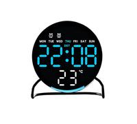 MALSSE Reloj de escritorio con temporizadores de alarma integrados, pantalla LED de bajo consumo y estilos de decoración del hogar, reloj de escritorio contemporáneo con pantalla de hora