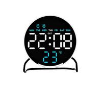 MALSSE Reloj de escritorio con temporizadores de alarma integrados, pantalla LED de bajo consumo y estilos de decoración del hogar, reloj de escritorio contemporáneo con pantalla de hora