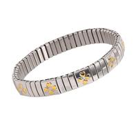 MALSSE Sofisticada joyería elástica versátil de acero inoxidable con adornos brillantes para reuniones, joyería de acero inoxidable, talla única, como se describe