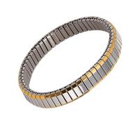 MALSSE Sofisticada joyería elástica versátil de acero inoxidable con adornos brillantes para reuniones, joyería de acero inoxidable, talla única, como se describe