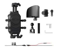 MALSSE Soporte de teléfono para motocicleta, soporte de carga rápida de 15 W, soporte de navegación para teléfono celular, motocicleta, impermeable