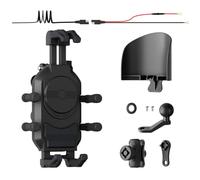 MALSSE Soporte de teléfono para motocicleta, soporte de carga rápida de 15 W, soporte de navegación para teléfono celular, motocicleta, impermeable