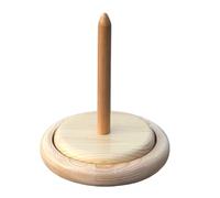 MALSSE Soporte giratorio de madera para bobinas de hilo de madera, dispensador de escritorio para adultos, principiantes, proyectos de punto y ganchillo, dispensador giratorio de lana