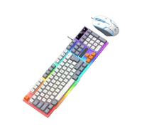 MALSSE Teclado para juegos 104 y combo con cable LED retroiluminado de 1600 DPI para juegos para PC, portátil, computadora de escritorio con cable