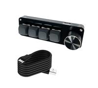 MALSSE Teclado programable eficiente de 3 teclas, 4 teclas, 6 y 8 teclas con perilla única, accesorio mecánico para juegos para un funcionamiento aerodinámico