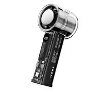 MALSSE Transparency Ventilador de mano en miniatura recargable por USB con pantalla digital y funcionamiento silencioso para oficina o viajes, ventilador recargable por USB