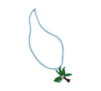 MALSSE Tropicals - Collar con colgante de palmas de coco y cuentas de aleación de concha acrílica, joyería para mujer, accesorios casuales de playa, collar de concha, talla única, como se describe