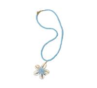 MALSSE Tropicals - Collar con colgante de palmas de coco y cuentas de aleación de concha acrílica, joyería para mujer, accesorios casuales de playa, collar de concha, talla única, como se describe
