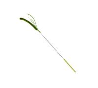 MALSSE Varita de juguete interactiva con césped sintético peludo para jugar en interiores, Setaria, varita de juguete para gatos, alambre largo