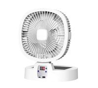 MALSSE Ventilador de escritorio plegable portátil alimentado por USB, batería de 5000 mAh, ajuste de 5 velocidades, ventilador de luz nocturna LED, dispositivo de refrigeración, tienda de campaña