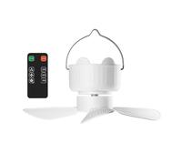 MALSSE Ventilador de montaje en techo de 5 V CC de bajo consumo, 3 engranajes silenciosos, función de temporizador con control remoto para tienda de campaña, versatilidad al aire libre, uso de