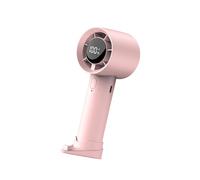 MALSSE Ventilador eléctrico de mano con pantalla digital LED de 1200 mAh, batería recargable por USB, ventilador para senderismo, camping y uso diario, velocidad ajustable