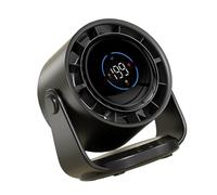 MALSSE Ventilador pequeño de refrigeración con pantalla digital de 4000 mAh con velocidad ajustable, adecuado para escritorio interior y ventilador de escritorio de montaje en pared