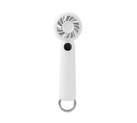 MALSSE Ventilador portátil de alta velocidad de mano de 5 velocidades ajustable, pantalla digital recargable para camping, pantalla LED
