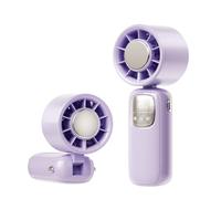 MALSSE Ventilador portátil silencioso con pantalla LED, ventilador compacto recargable para uso en interiores y exteriores, motor de bajo consumo con cordón