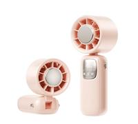 MALSSE Ventilador portátil silencioso con pantalla LED, ventilador compacto recargable para uso en interiores y exteriores, motor de bajo consumo con cordón