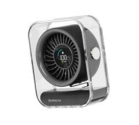 MALSSE Ventilador silencioso y potente, pantalla digital, batería recargable, textura ABS, adecuado para dormitorio, oficina y escuela, ventilador silencioso de pantalla digital