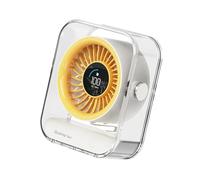 MALSSE Ventilador silencioso y potente, pantalla digital, batería recargable, textura ABS, adecuado para dormitorio, oficina y escuela, ventilador silencioso de pantalla digital