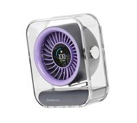 MALSSE Ventilador silencioso y potente, pantalla digital, batería recargable, textura ABS, adecuado para dormitorio, oficina y escuela, ventilador silencioso de pantalla digital