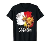 Malta faraón Perro Perro Bandera maltesa Arte Grunge Camiseta