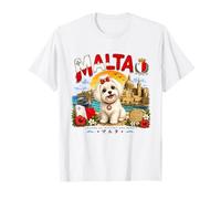 Malta Maltés Perro Isla de la Historia, Belleza Viajes Grá Camiseta