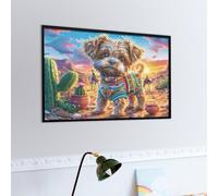 Maltais Dans le désert Avec Des Cactus Puzzle 1000 Piezas Estera Portátil Antideslizante Bêtes fantastiques Rompecabezas Familiar para Hombres Y Mujeres Aliviar Estrés Decoración Hogar 1000 PCS