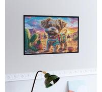 Maltais Dans le désert Avec Des Cactus Puzzle 300 Piezas Estera Portátil Antideslizante Bêtes fantastiques Rompecabezas Familiar para Hombres Y Mujeres Aliviar Estrés Decoración Hogar 300 PCS