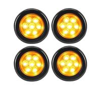 MALTAY Freno Indicadora Dinámica Luz Trasera Redonda 12V 2 Pulgadas, 7 Luces LED De Posición Laterales, Lámpara Señalización Empotrada Para Coche Camión Remolque Tractor Camioneta ATV