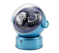 MALTERZER Bobinador de reloj recargable, flexible, diseño de ranura única/doble, cargador automático de reloj con luz LED de doble color, 4 modos, larga espera para viajes, Azul