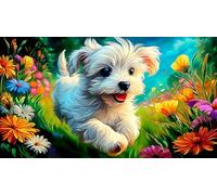 maltés Puzzle Imposible,desafío para Adultos Entretenimiento Creativo 1000 Piezas Obra de Arte de Juego de para Adultos, Regalos a Partir de 14 Años 38x52cm/1000pcs