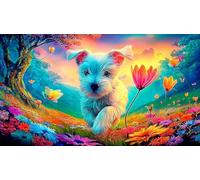 maltés Puzzles Imposible,desafío para Adultos Entretenimiento Creativo 1000 Piezas Obra de Arte de Juego de para Adultos y Niños Mayores de 12 años 75x50cm/1000pcs