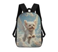 Maltese Dog with Angel Wings Pet Sympathy Gift Dog with Wings Mochilas Infantiles Impresas En 3D, Mochilas De Moda Informales, Mochilas De Viaje Bonitas, Mochilas Informales Para Exteriores Para Niñ