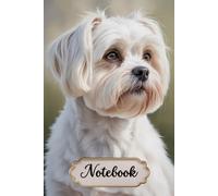 Maltese Notebook for Dog Lovers: 6x9 Lined Journal with Maltese Line Art on Every Page, 120 Pages - Gift for Dog Mom & Dog Dad