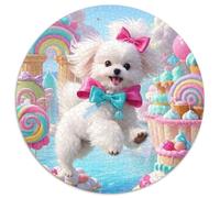 Maltese Puppy 1000 Pieces Jigsaw Puzzles For Adults Challenging Game Stress Relieving Entertainment Exercise The Memory of The Brain for Men, Women, Elders, Seniors 1000pcs (67.5x67.5cm)