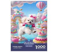 Maltese Puppy Puzzle Imposible,desafío para Adultos Entretenimiento Creativo 1000 Piezas Obra De Arte De Juego De para Adultos, Regalos A Partir De 14 Años 70x50cm/1000pcs