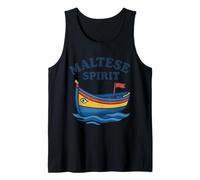 Maltese Spirit Luzzu Boat Patrimonio Mediterráneo Camiseta sin Mangas