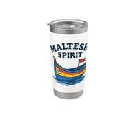 Maltese Spirit Luzzu Boat Patrimonio Mediterráneo Vaso térmico de acero inoxidable de doble pared