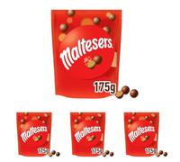 Maltesers Snack en Bolitas de Leche Malteada recubiertas de Chocolate con Leche, 175g (Paquete de 4)