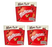 Maltesers Snack en Bolitas de Leche Malteada recubiertas de Chocolate con Leche, 300g (Paquete de 3)