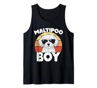 Maltipoo Boy Cool Dog con Gafas de Sol Maltipoo Camiseta sin Mangas