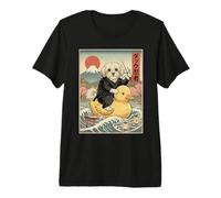 Maltipoo Dog Ninja Japón Vintage Japonés Ukiyo-e Arte Camiseta Premium