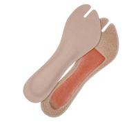 MALUGOGO 1 par de almohadillas para sandalias, cómodo cojín de pie, suave y resistente, material de espuma de cuero artificial, autoadhesivas, a prueba de golpes, plantillas antideslizantes para mujer