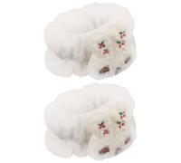 MALUGOGO 1 par de prácticas pulseras de forro polar coral para el cuidado de la piel, cómodas y flexibles, color blanco, adecuadas para spa y uso diario
