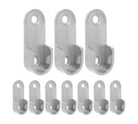 MALUGOGO 10 pares de soportes de metal para barra de armario de 16 mm, soportes de aleación para estantes de armario, acabado plateado